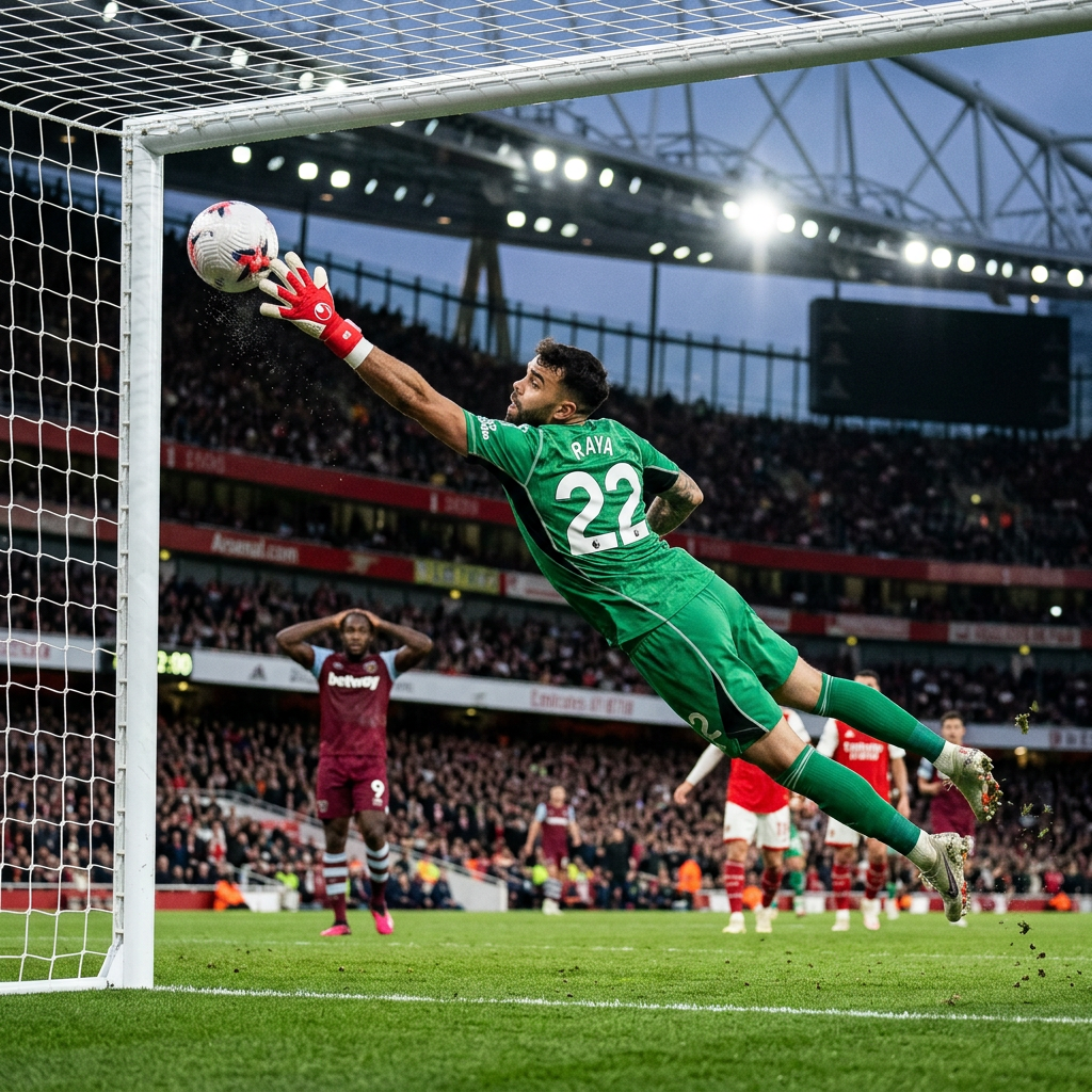 David Raya making a great save