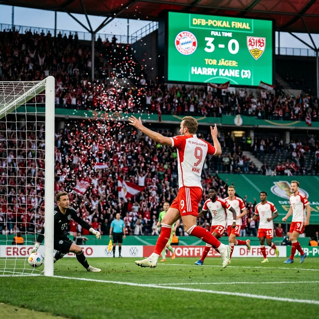 Harry Kane hattrick powers Bayern to dfb pokal title