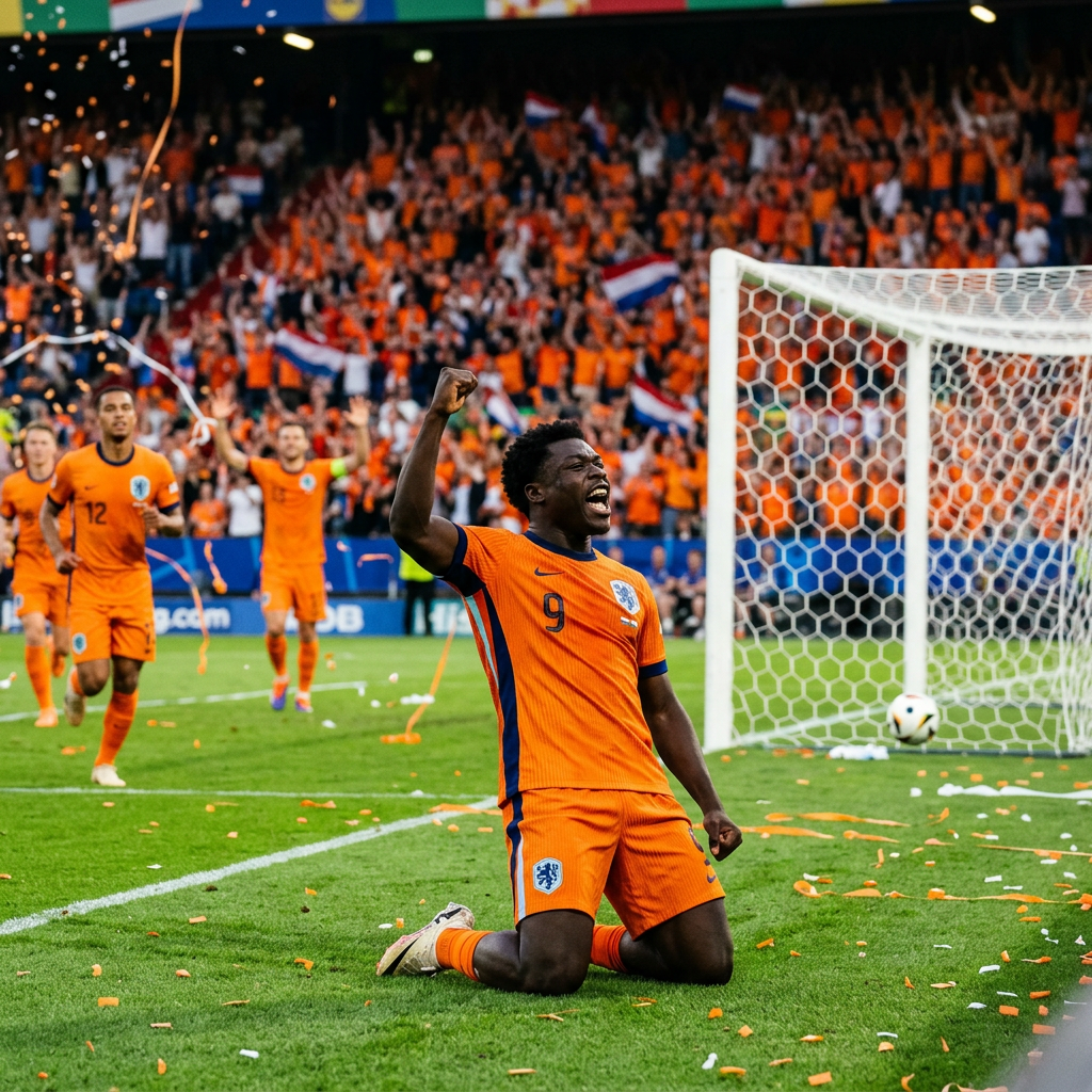 Brian Brobbey scores for Netherlands