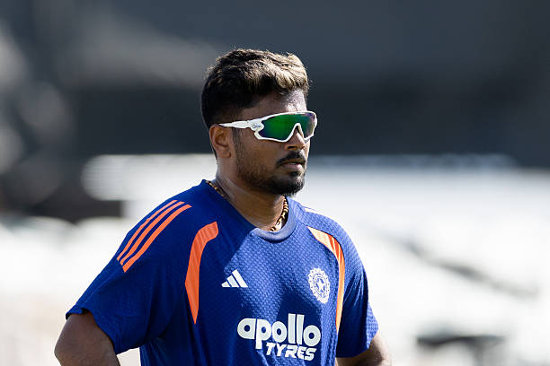 Sanju Samson of India looks on ahead of the 3rd Vitality IT20 match